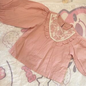 New Baby Wear Pink Lace Trim Kids Top 90/52